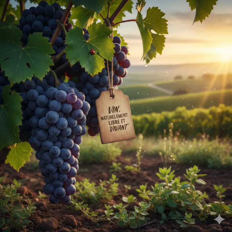 Vin  naturellement libre et vivant